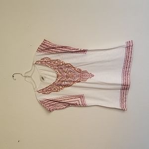 nature top roundneck missing tag size color beige red cream